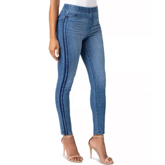 Liverpool Chloe Skinny Jeans Size 8 Side Stripe Pull On Denim Jeggings - Picture 2 of 9